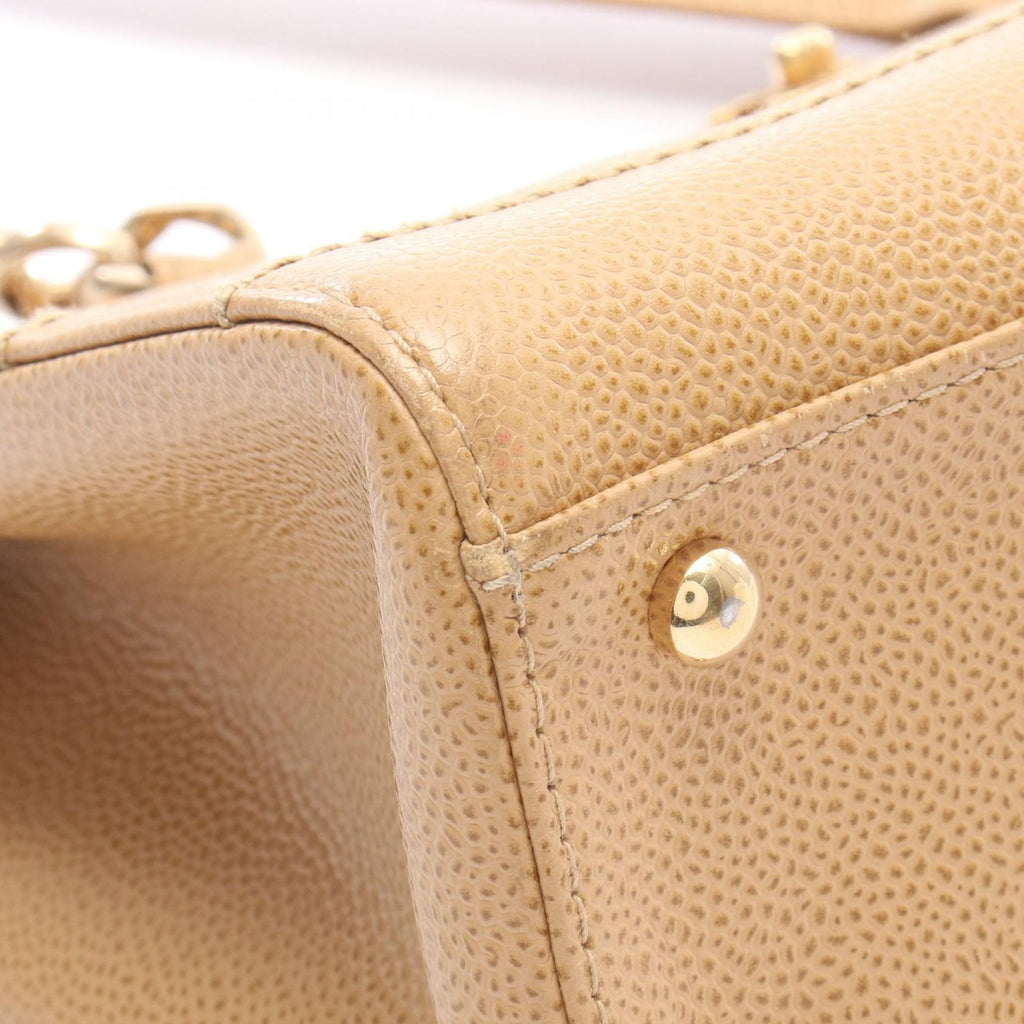 Chanel Tote Choco Bar Beige Caviar Leather Bar Chain — view 9