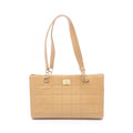 Chanel Tote Choco Bar Beige Caviar Leather Bar Chain