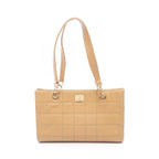 Chanel Tote Choco Bar Beige Caviar Leather Bar Chain