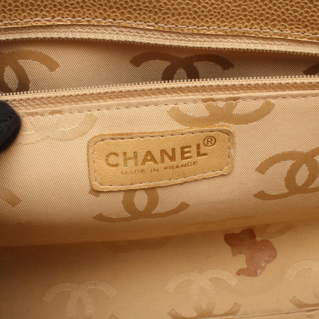 Chanel Tote Choco Bar Beige Caviar Leather Bar Chain — view 4