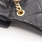 Chanel Shoulder Bag Mini Matelasse Top Handle 2-Way Black Lambskin Quilted — view 8