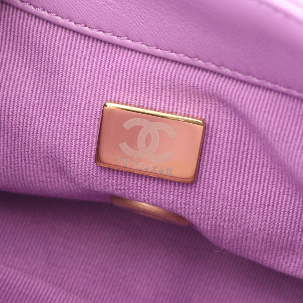 Chanel Shoulder Bag Mini Matelasse Combinationhardware Purple Lambskin Chain — view 5