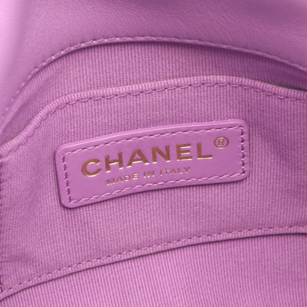 Chanel Shoulder Bag Mini Matelasse Combinationhardware Purple Lambskin Chain — view 4