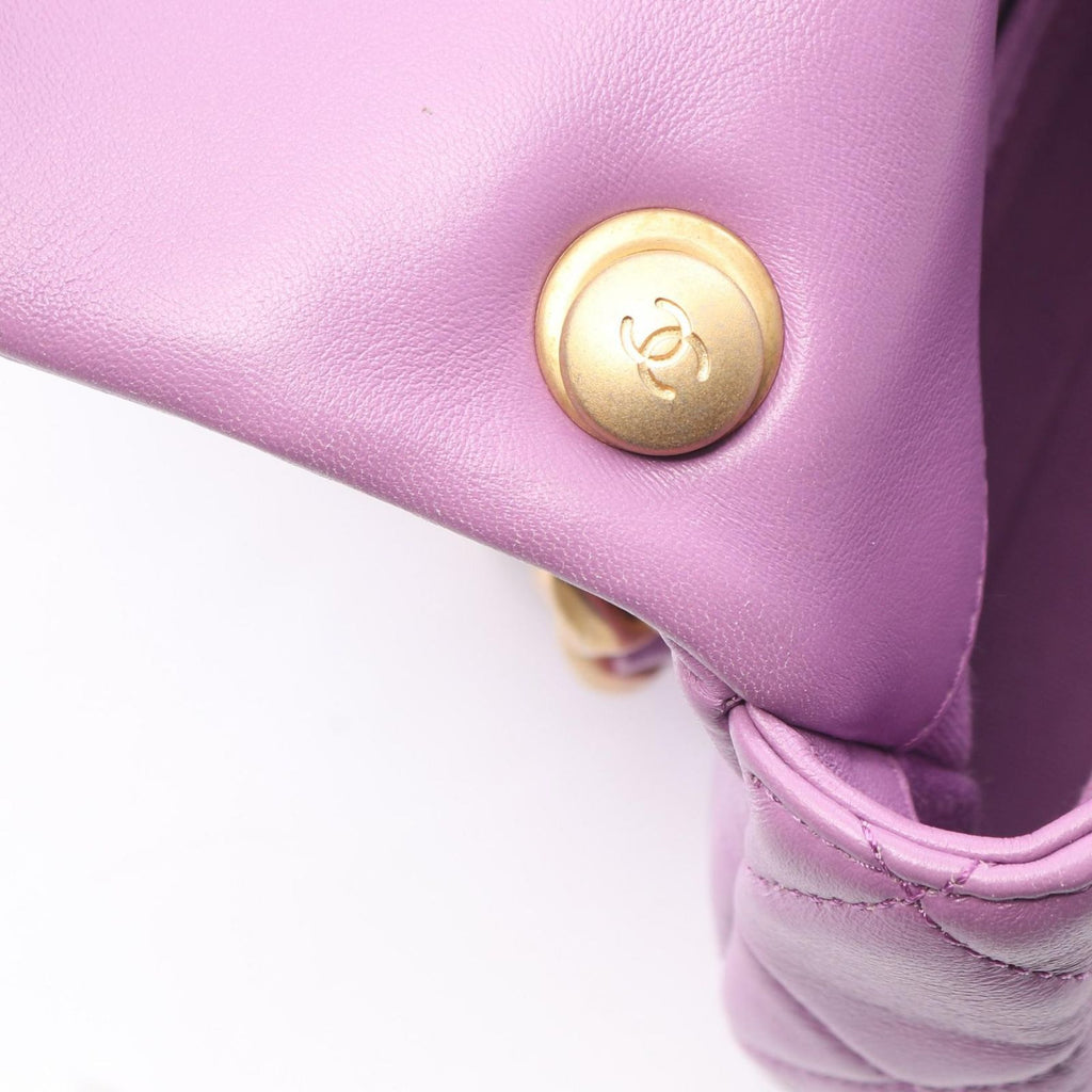 Chanel Shoulder Bag Mini Matelasse Combinationhardware Purple Lambskin Chain — view 6