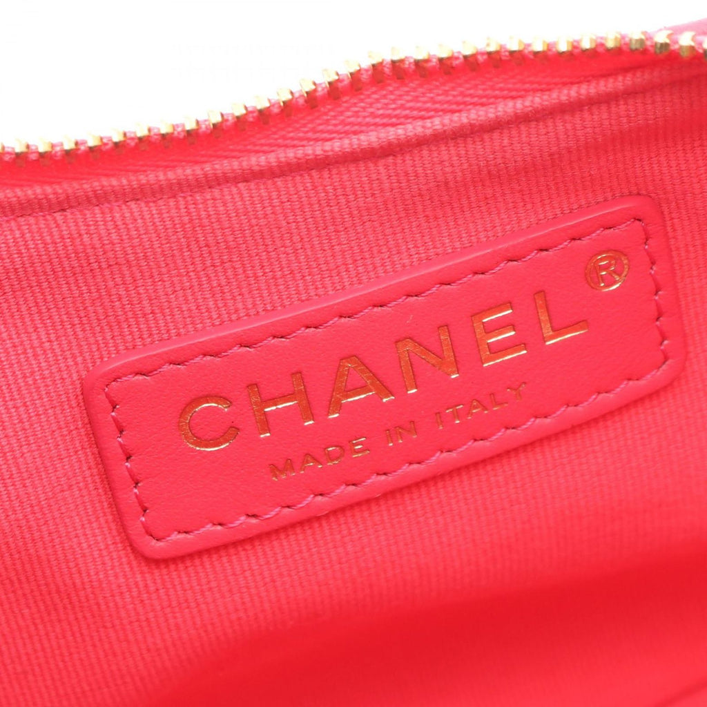 Chanel Shoulder Bag Quilted Small Hobo Fuchsia Pink Lambskin Chain — view 4