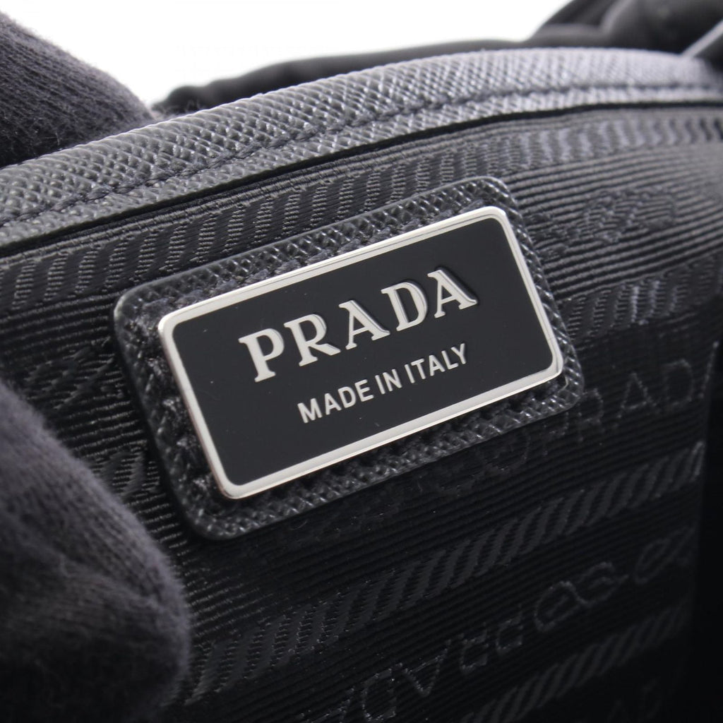 Prada Backpack Back Re-Nylon 2-Way Black Nylon Leather Triangle Logo Backpack — view 4