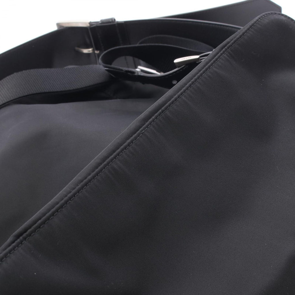 Prada Backpack Back Re-Nylon 2-Way Black Nylon Leather Triangle Logo Backpack — view 6