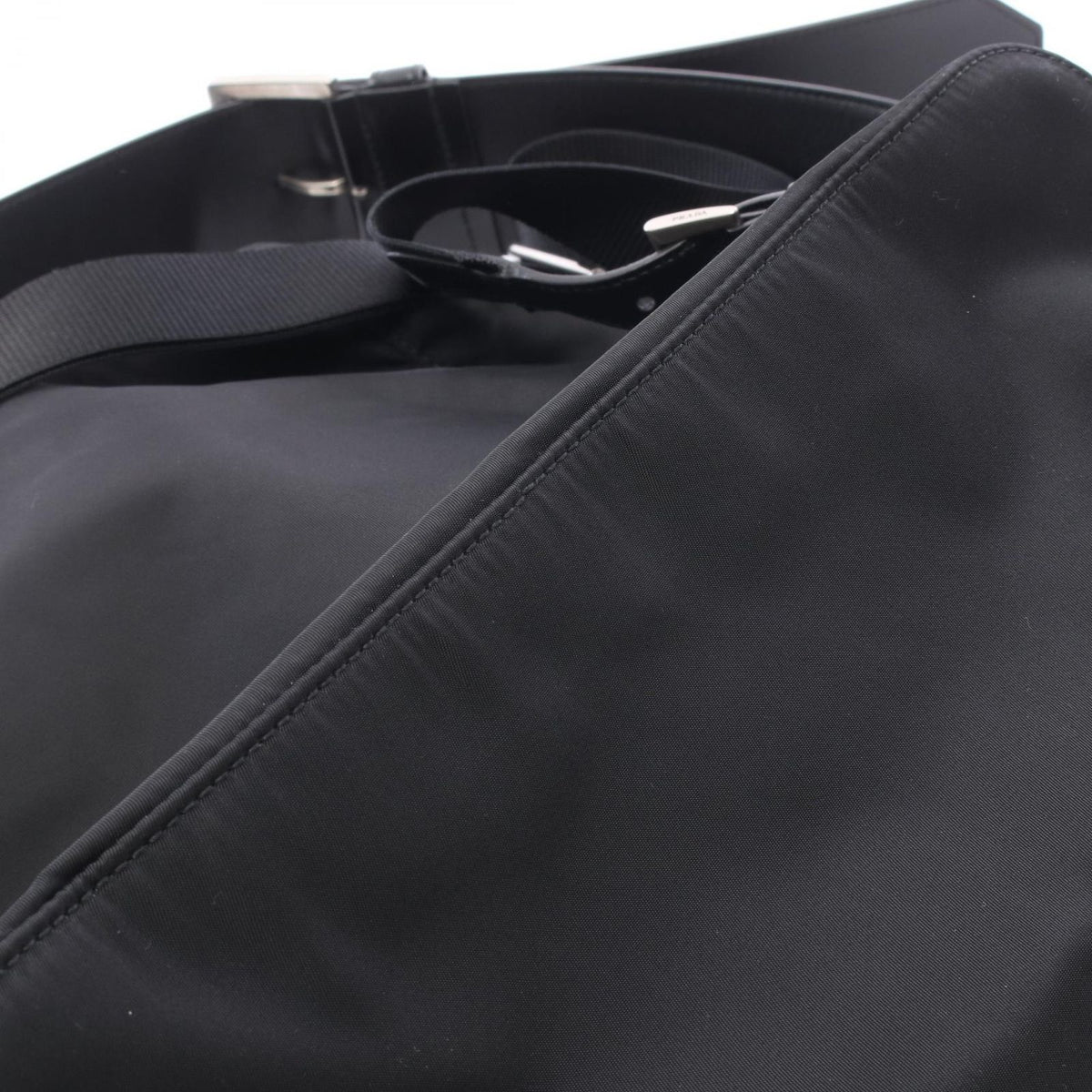 Prada Backpack Back Re-Nylon 2-Way Black Nylon Leather Triangle Logo Backpack — view 6