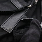 Prada Backpack Back Re-Nylon 2-Way Black Nylon Leather Triangle Logo Backpack — view 8