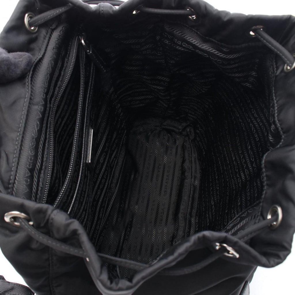 Prada Backpack Back Re-Nylon 2-Way Black Nylon Leather Triangle Logo Backpack — view 3