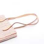 Louis Vuitton Tote Carry It Beige Plum Canvas Leather — view 6