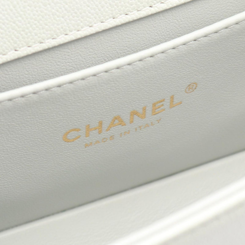 Chanel Shoulder Bag Light Blue Caviar Leather Chain — view 4