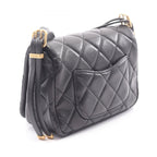 Chanel Shoulder Bag Quilted Black Leather Flap — view 2
