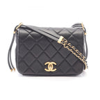 Chanel Shoulder Bag Quilted Black Leather Flap