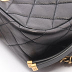 Chanel Shoulder Bag Quilted Black Leather Flap — view 7