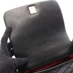 Chanel Shoulder Bag Quilted Black Leather Flap — view 6