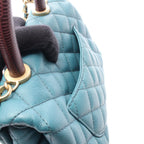 Chanel Handbag Herehandle Flap Quilted 2-Way Blue Green Caviar Leather Exoticcle — view 6