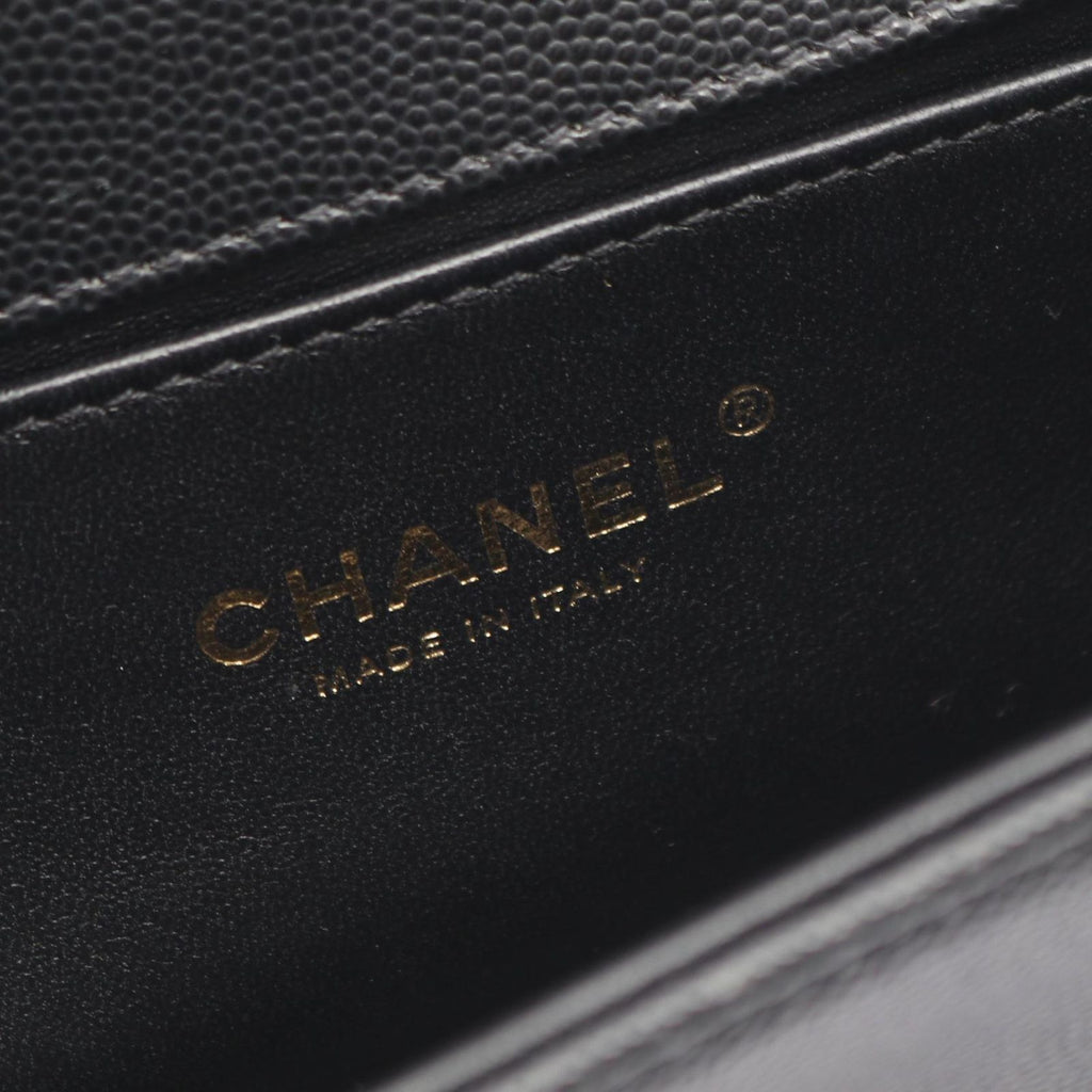 Chanel Shoulder Bag Black Caviar Leather Chain — view 4