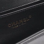 Chanel Shoulder Bag Black Caviar Leather Chain — view 4