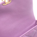 Chanel Shoulder Bag Quilted Flap Purple Caviar Leather Chain — view 8
