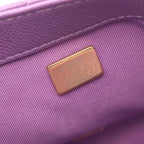 Chanel Shoulder Bag Quilted Flap Purple Caviar Leather Chain — view 5