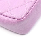 Chanel Shoulder Bag Quilted Flap Purple Caviar Leather Chain — view 6