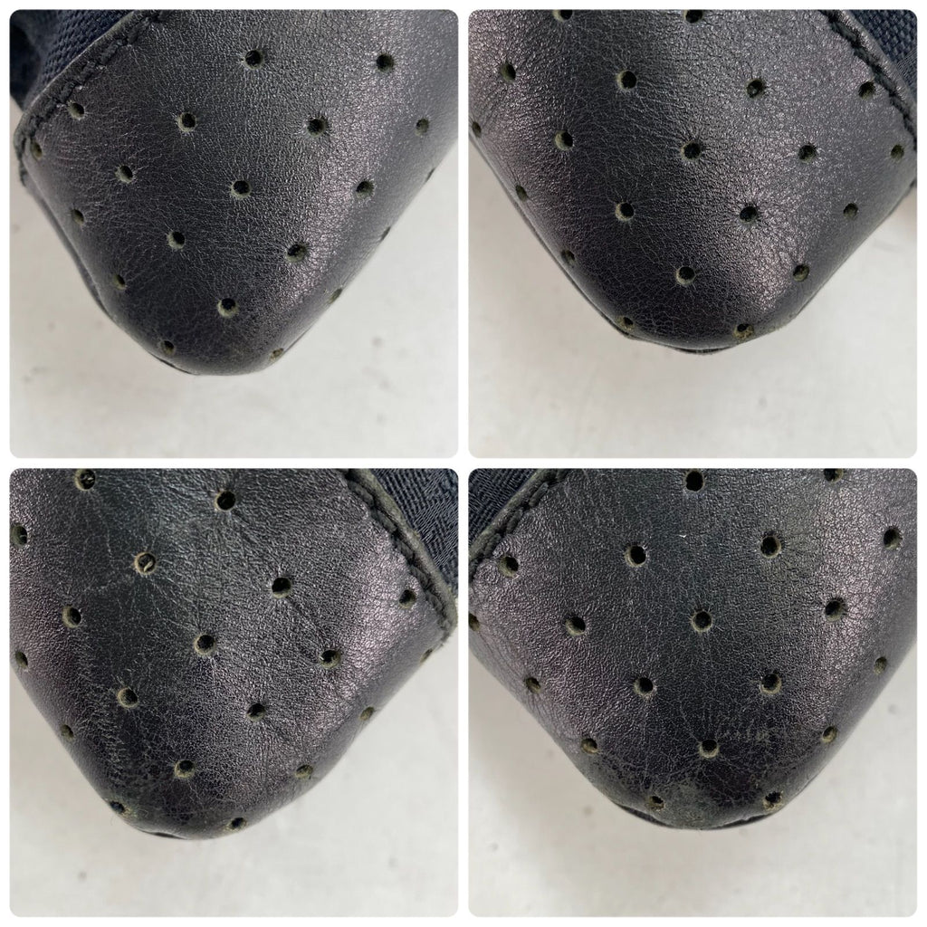 Gucci Shoulder Bag Perforated GG Canvas Black Crossbody Travel — view 8