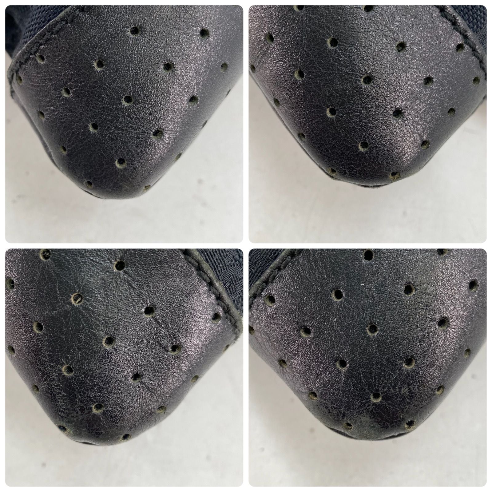 Gucci Shoulder Bag Perforated GG Canvas Black Crossbody Travel — view 8