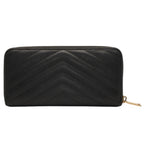 Saint Laurent Wallet Black V-shaped Quilted Gold — view 2