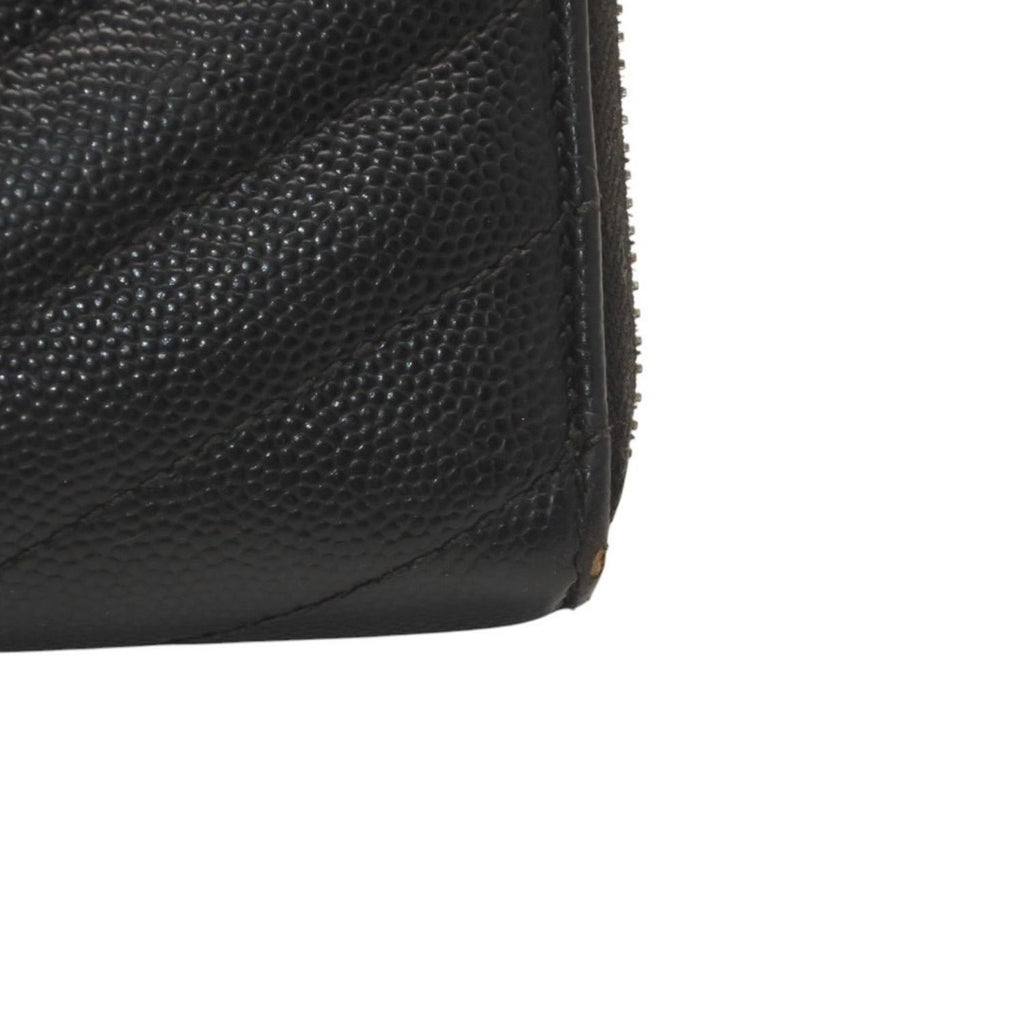 Saint Laurent Wallet Black V-shaped Quilted Gold — view 6