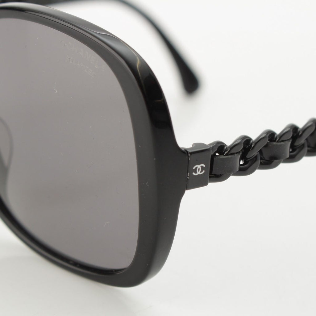 Chanel Polarized Side Chain Motif Sunglasses Eyewear Black — view 7