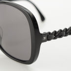 Chanel Polarized Side Chain Motif Sunglasses Eyewear Black — view 7