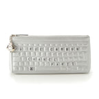 Chanel Cambon Keyboard Robot Charm Clutch Silver