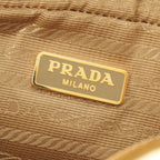 Prada Leather Triangle Logo Mini 2-Way Chain Shoulder Bag Gold — view 7