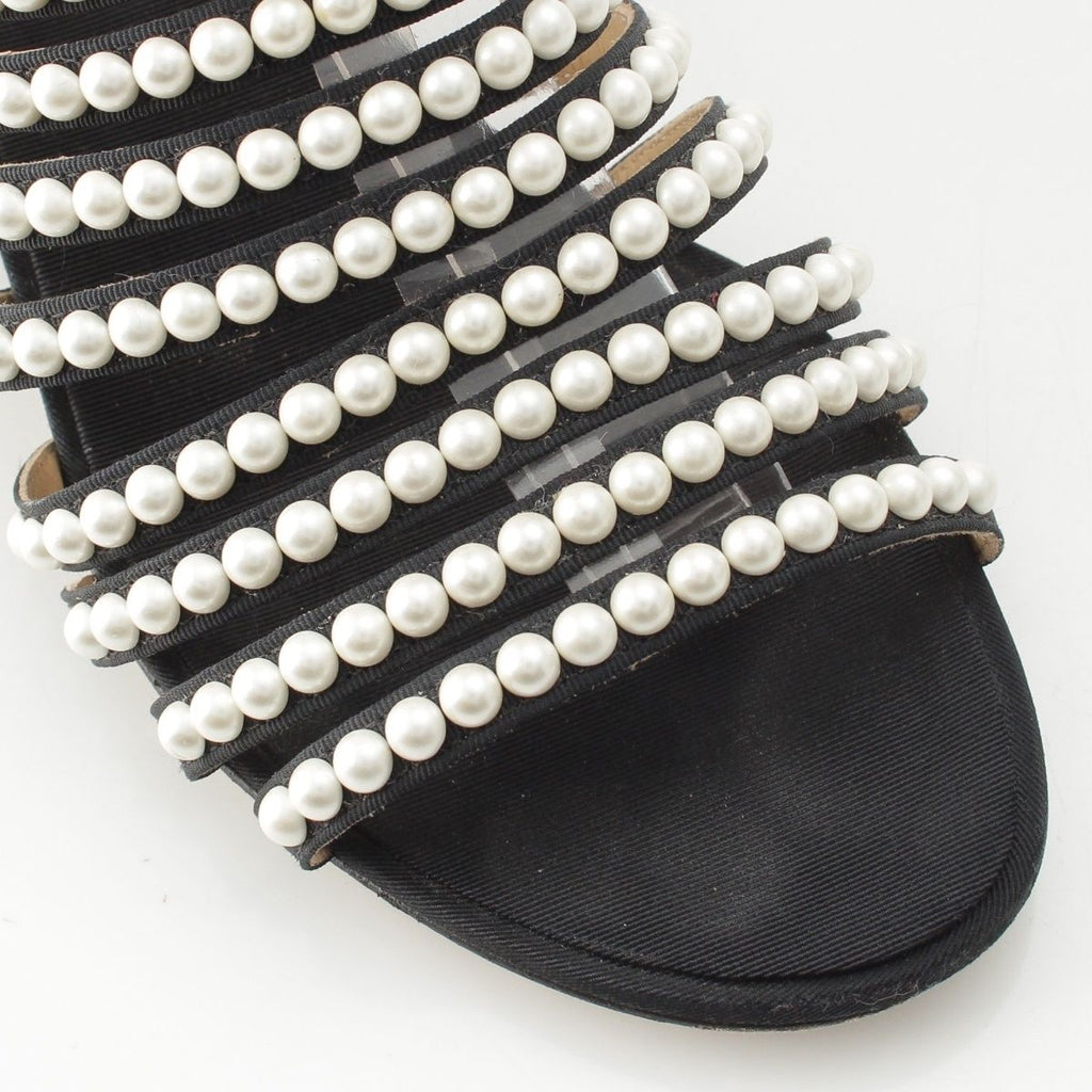 Chanel Pearl Metiers D'art Sandals Boots Black 36 1 2C — view 6