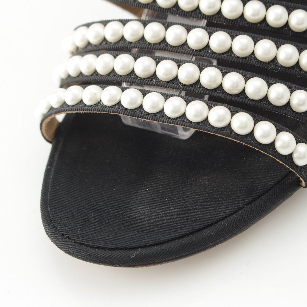 Chanel Pearl Metiers D'art Sandals Boots Black 36 1 2C — view 8