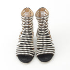 Chanel Pearl Metiers D'art Sandals Boots Black 36 1 2C — view 2
