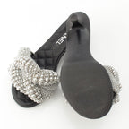 Chanel Pearl CC Logo Heels Gladiator Sandals Black — view 5