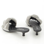 Chanel Pearl CC Logo Heels Gladiator Sandals Black — view 4