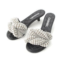Chanel Pearl CC Logo Heels Gladiator Sandals Black