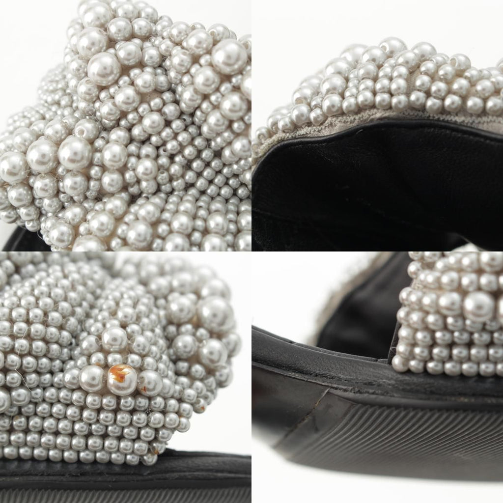 Chanel Pearl CC Logo Heels Gladiator Sandals Black — view 9
