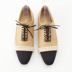 Chanel Leather Pearl CC Logo Loafers Beige Black — view 2