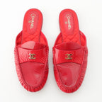 Chanel 18c Patent CC Logo Sandals Red — view 2