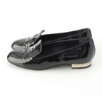 Chanel Pearl Patent Leather CC Logo Loafers Black — view 3