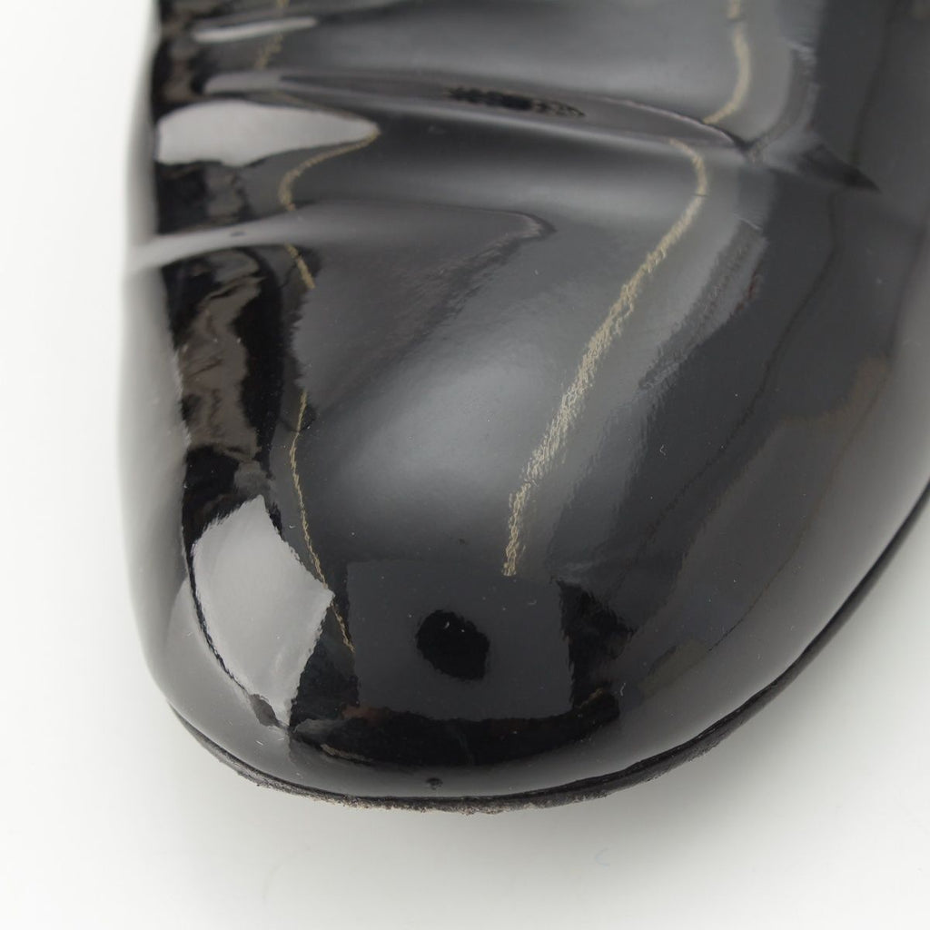Chanel Pearl Patent Leather CC Logo Loafers Black — view 8