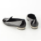 Chanel Pearl Patent Leather CC Logo Loafers Black — view 4