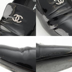 Chanel Pearl Patent Leather CC Logo Loafers Black — view 9