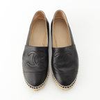 Chanel Leather CC Logo Espadrille Slip on Black — view 2