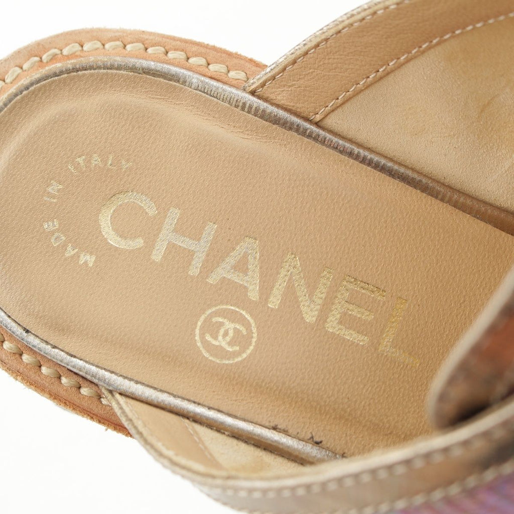 Chanel Leather CC Logo Oxford Mules Pink Black — view 7