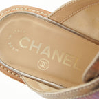 Chanel Leather CC Logo Oxford Mules Pink Black — view 7